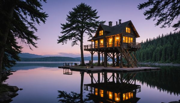 Dormir dans une cabane perchée au bord de l'eau